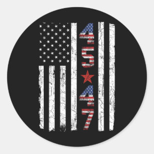 45 47 Trump Präsident Amtseinführung USA Retro Tru Runder Aufkleber