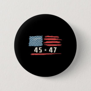 45 47 Trump Präsident Vintage amerikanische Flagge Button