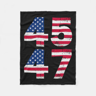 45 47 Trump Präsident Vintage amerikanische Flagge Fleecedecke