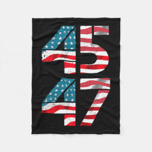 45 47 Trump Präsident Vintage Amerikanische Flagge Fleecedecke