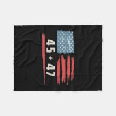 45 47 Trump Präsident Vintage amerikanische Flagge Fleecedecke (Vorderseite (Horizontal))
