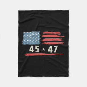 45 47 Trump Präsident Vintage amerikanische Flagge Fleecedecke