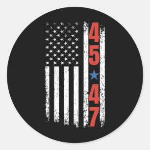 45 47 Trump Präsident Vintage amerikanische Flagge Runder Aufkleber