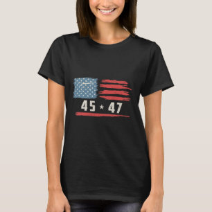 45 47 Trump Präsident Vintage amerikanische Flagge T-Shirt