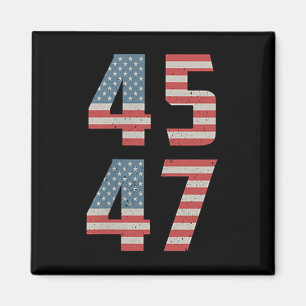 45 47 Trump Vintag Retro US-Flagge 2025 Präsident Magnet