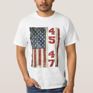 45 47 Trump Vintag USA Flag 2025 Präsident 47. T-Shirt