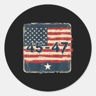 45 47 Trump Vintage Flagge der USA Runder Aufkleber