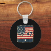 45 47 Trump Vintage Flagge der USA Schlüsselanhänger (Vorderseite)