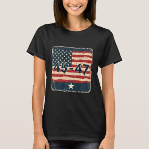 45 47 Trump Vintage Flagge der USA T-Shirt