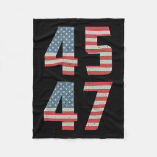45 47 Trump Vintage Retro USA-Flagge 2024 Präsiden Fleecedecke