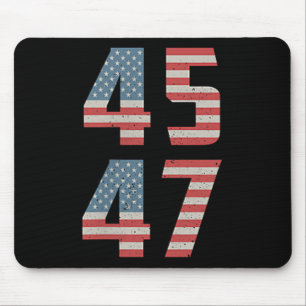 45 47 Trump Vintage Retro USA-Flagge 2025 Präsiden Mousepad