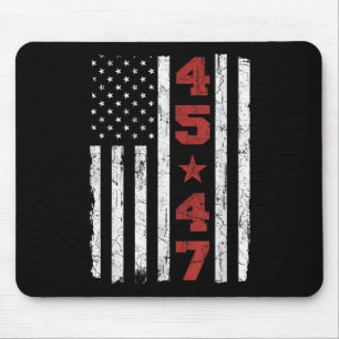 45 47 Trump Vintage USA-Flagge 2025 Präsident Wähl Mousepad