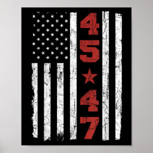 45 47 Trump Vintage USA-Flagge 2025 Präsident Wähl Poster