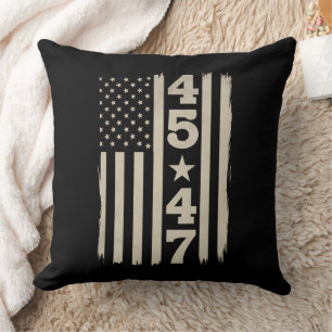 45 47 Trump Vintage USA-Flagge 47. Präsident Kissen