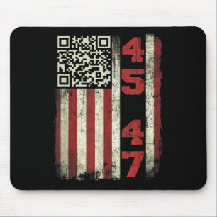 45 47 Trump Vintagen US-Fahne Trump Qr Tanzcode Mousepad