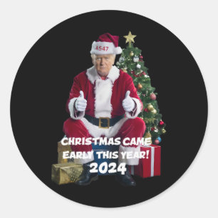 45 47 Weihnachten kam Anfang dieses Jahres 2024 Tr Runder Aufkleber
