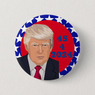 45 4 2024, Schaltfläche Rot, Weiß und Blau der Wah Button