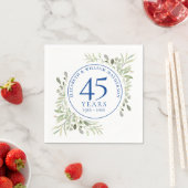 45. 65. Hochzeit Jahrestag der Grünen Wasserfarbe Serviette (Beispiel)