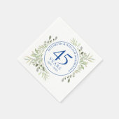 45. 65. Hochzeit Jahrestag der Grünen Wasserfarbe Serviette (Ecke)
