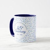 45. 65. Hochzeit Jubiläum Liebe Hearts Confetti Tasse (Vorderseite Links)