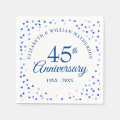 45. 65. Jubiläum Liebe Hearts Confetti Serviette (Vorderseite)