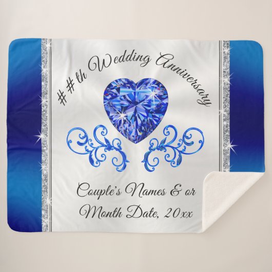 45., 65. Personalisierte Geschenke für Hochzeiten Sherpadecke (Vorderseite (Horizontal))