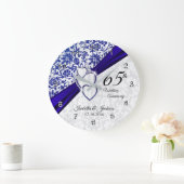 45./65. Saphir-Hochzeitstag Große Wanduhr (Zuhause)