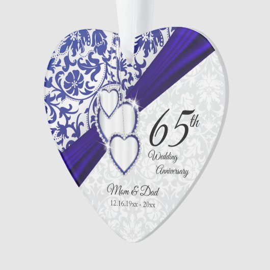 45./65. Saphire Wedding Anniversary Keepake Ornament (Vorderseite)