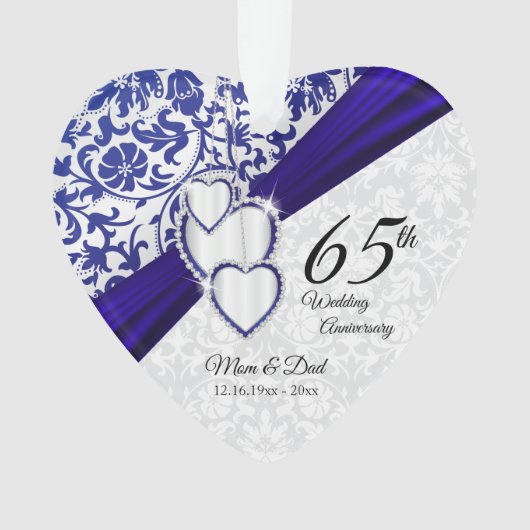 45./65. Saphire Wedding Anniversary Keepake Ornament (Vorderseite)