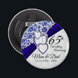 45./65. Sapphire Blue Wedding Anniversary Flaschenöffner<br><div class="desc">45. oder 65. Saphire Wedding Anniversary Design Flaschenöffner bereit für Sie zu personalisieren. Dieses Design funktioniert auch hervorragend für einen Geburtstag, eine Hochzeit, eine Verlobung oder andere Veranstaltungen, indem man einfach den Wortlaut ändert. ✔ Hinweis: Nicht alle Vorlagenbereiche müssen geändert werden. 📌 Wenn Sie weitere Anpassungen benötigen, klicken Sie bitte...</div>