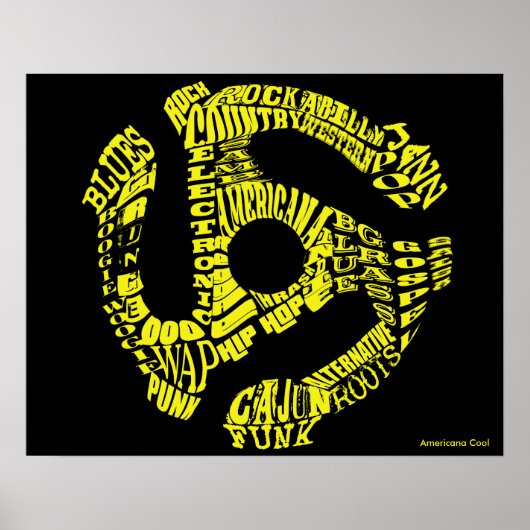 45 Aufzeichnungsadapter der Musik Genres Poster (Vorne)