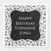45. Birthday Blac/White Number Pattern 45 Serviette (Vorderseite)