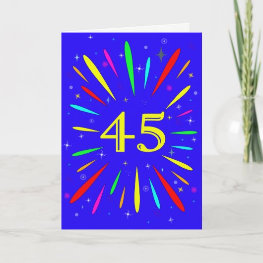 45. Birthday Explosion Card Karte (Vorderseite)