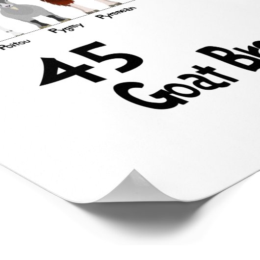 45 Breeds of Goats Chart Poster (Ecke)