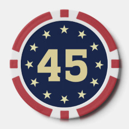 "45" EMBLEM DESIGN POKER CHIPS