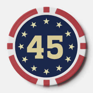 "45" EMBLEM DESIGN POKER CHIPS