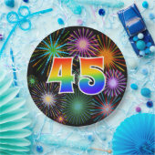 45. Event - Spaß, farbenfroh, kühl, Regenbogen 45 Pappteller (Party)