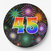45. Event - Spaß, farbenfroh, kühl, Regenbogen 45 Pappteller (Vorderseite)