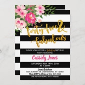 45 & fabelhafte Einladung zum Geburtstag (Vorne/Hinten)