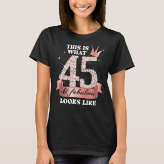 45 & Fabulous I Black Peach Party Group Candid Pho T-Shirt