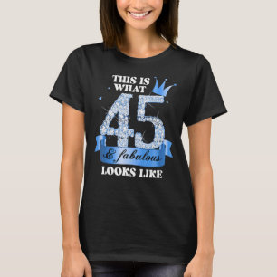 45 & Fabulous I Blue Black Party Gruppe Candid Fot T-Shirt