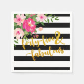 45 & Fabulous Napkin - Schwarz/Weiß Streifen Serviette (Vorderseite)