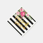 45 & Fabulous Napkin - Schwarz/Weiß Streifen Serviette (Ecke)