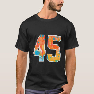 45 farbenfrohe Mannschaftsnummern vorne und hinten T-Shirt