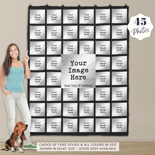 45-Foto Collage Keepake Fleecedecke