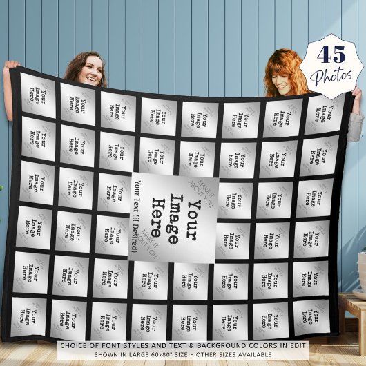 45-Foto Collage Keepake Fleecedecke