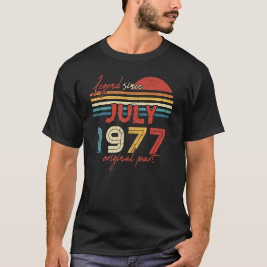 45 Geburtsdatum seit Juli 1977 Original Teil T-Shirt (Vorderseite)