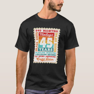 45. Geburtstag 45 Jahre Vintage Porto-Briefmarke B T-Shirt