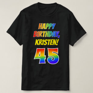 45. Geburtstag — Bold, Fun, Rainbow 45, Individu T-Shirt