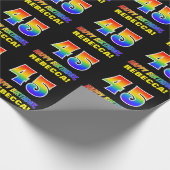45. Geburtstag: Bold, Fun, Simple, Rainbow 45 Geschenkpapier (Ecke)